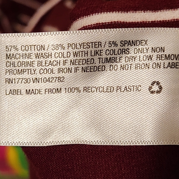 Isabel Maternity by Ingrid&Isabel ¾ sleeve midi dress Size M maroon&white stripe - Picture 7 of 7